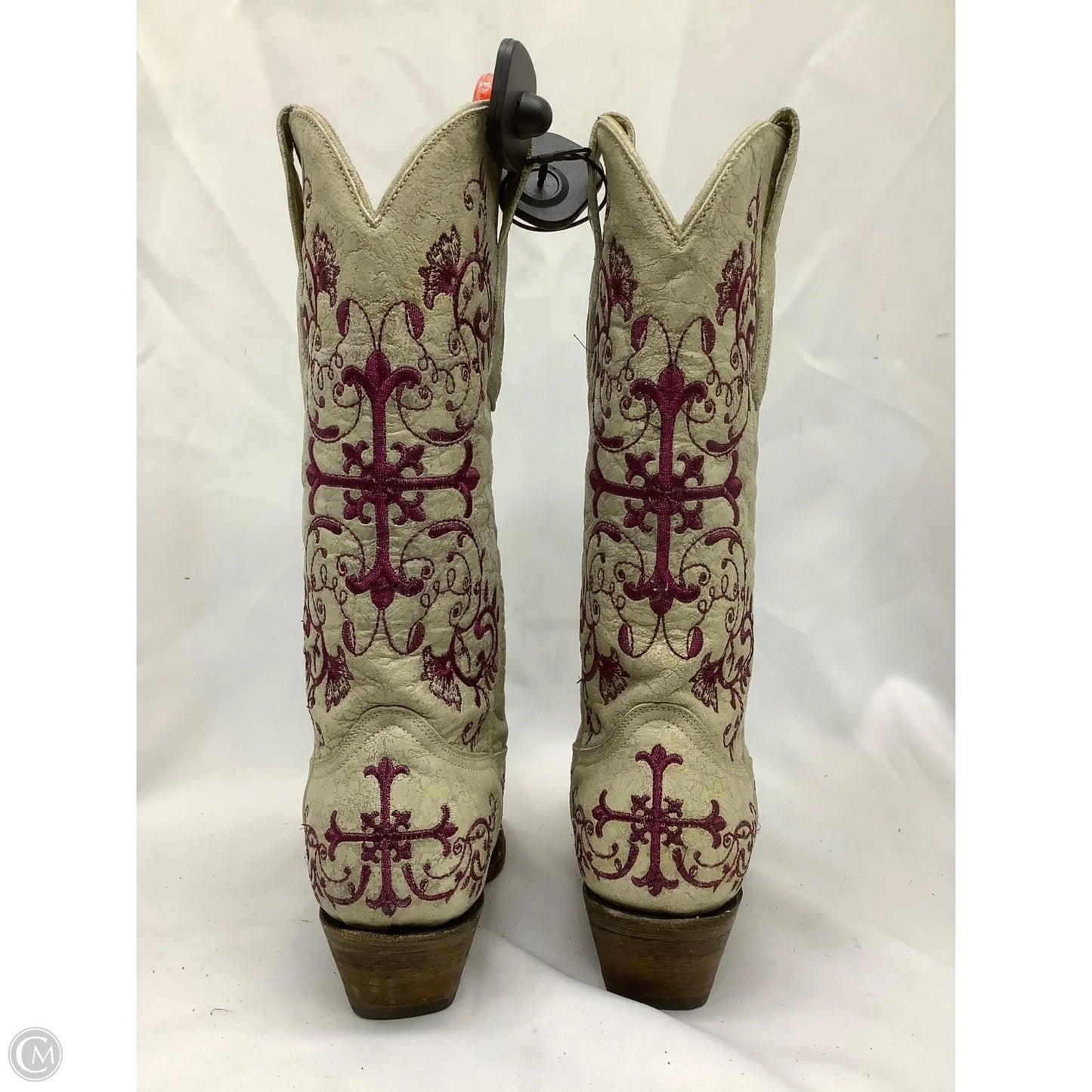 Boots Western By Corral In Cream & Pink, Size: 5.5