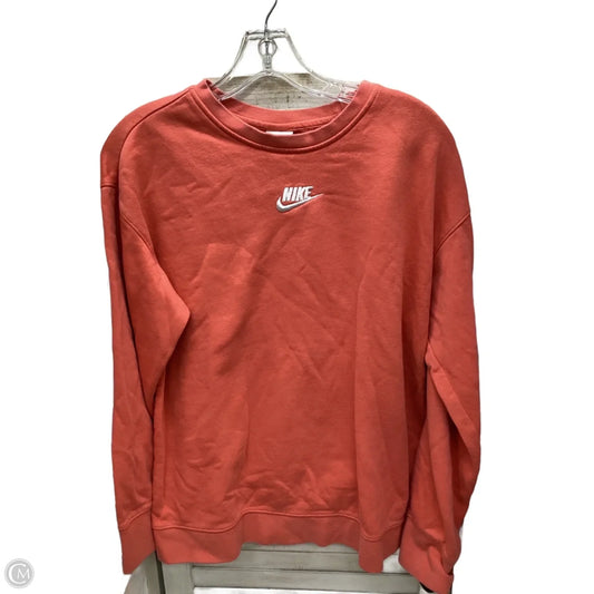 Athletic Top Long Sleeve Crewneck By Nike In Coral, Size: Xl