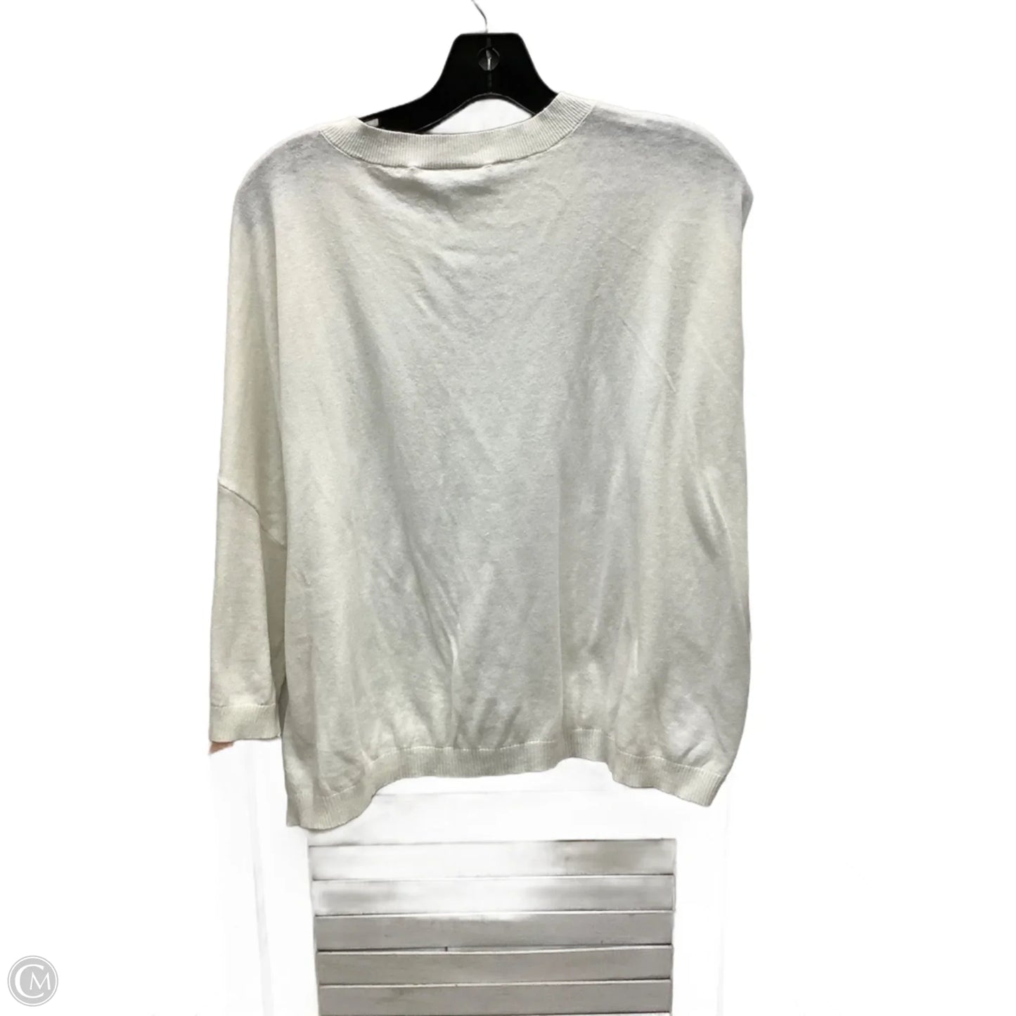 Top 3/4 Sleeve By Loft In Ivory, Size: Xl