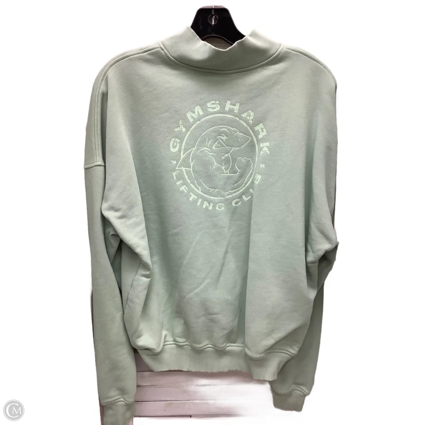 Athletic Sweatshirt Collar By Gym Shark In Green, Size: M
