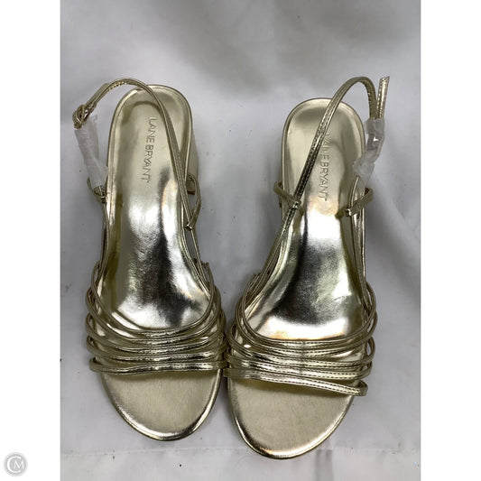 Sandals Heels Block By Lane Bryant In Gold, Size: 10