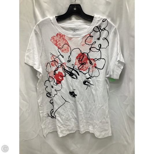 Top Short Sleeve By Lane Bryant In White, Size: 18