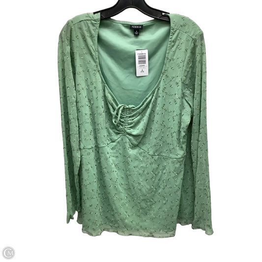 Top Long Sleeve By Torrid In Green, Size: 3x