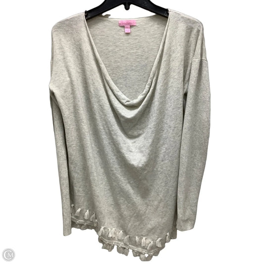 Top Long Sleeve Designer By Lilly Pulitzer In Grey, Size: L