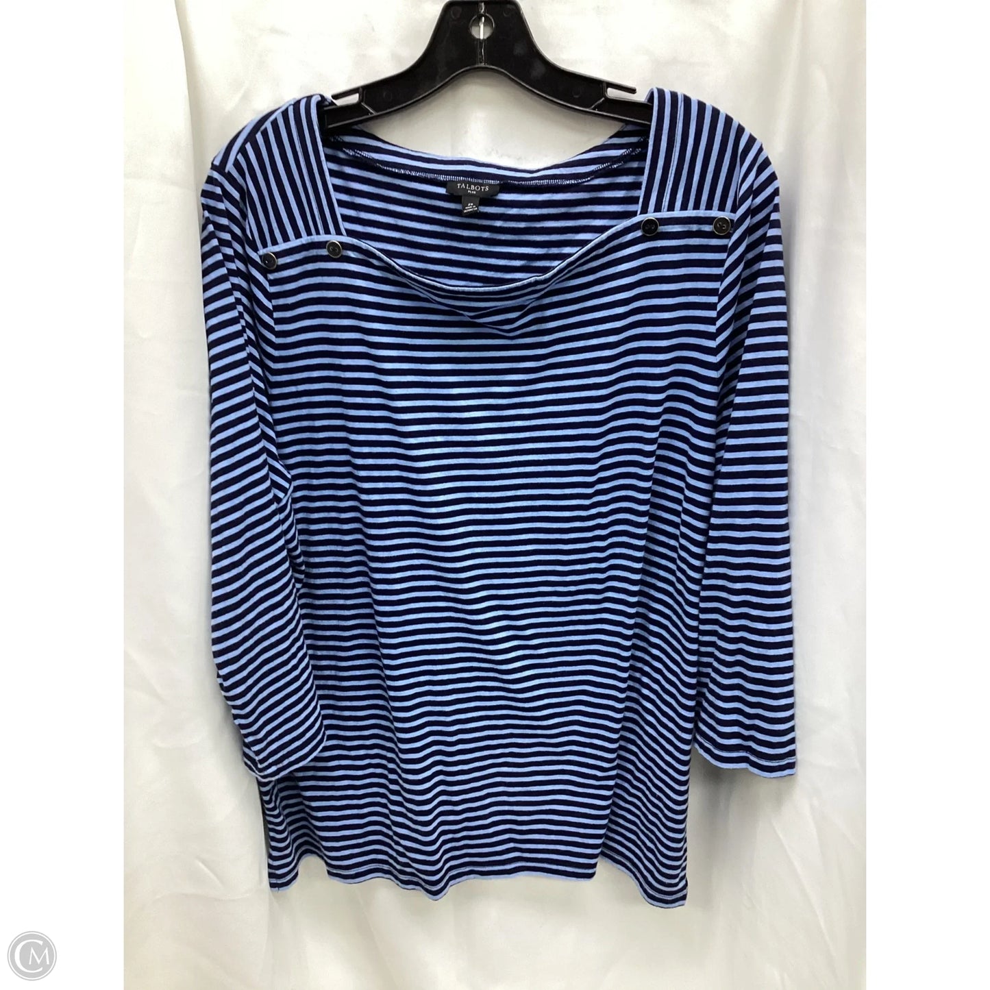 Top Long Sleeve By Talbots In Striped Pattern, Size: 2x