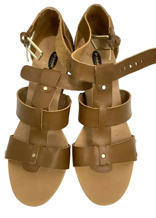 Sandals Heels Wedge By Dr Scholls In Brown, Size: 9