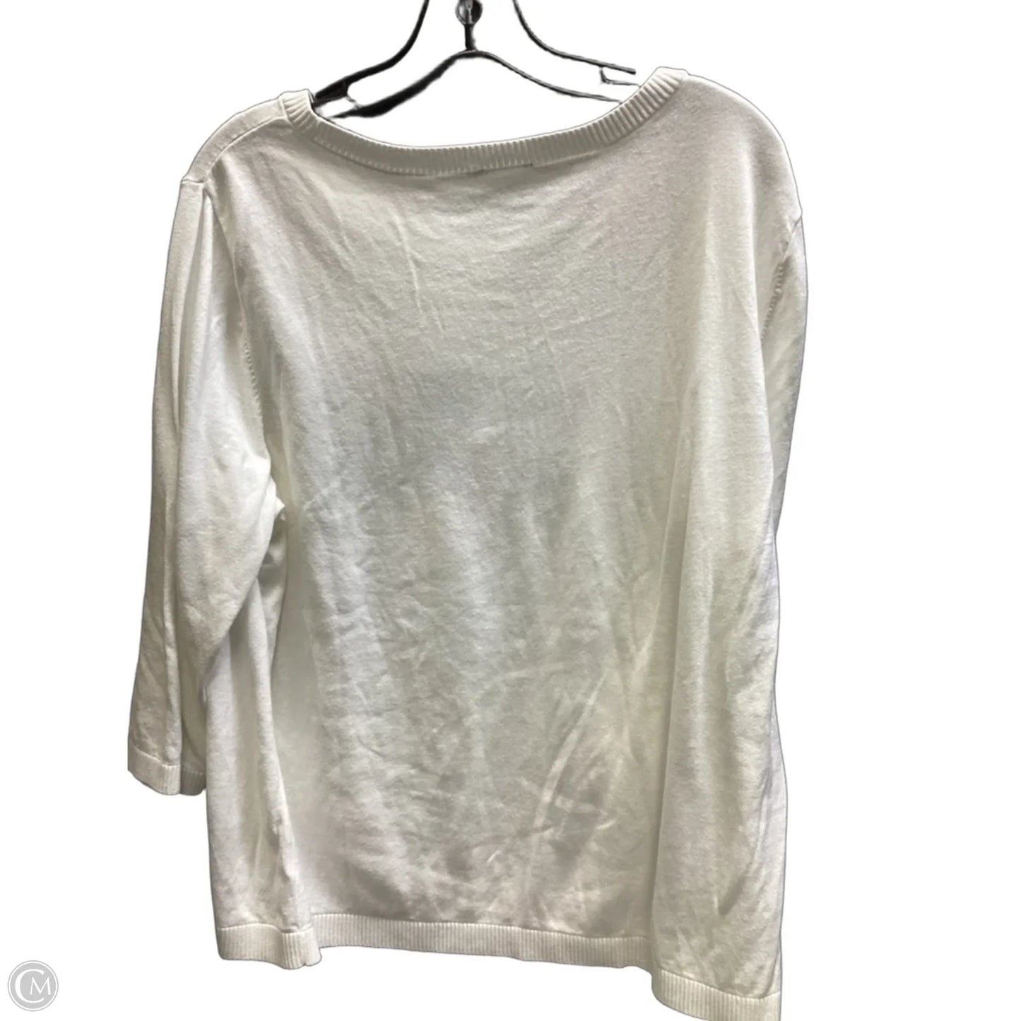Sweater By Talbots In White, Size: 2x