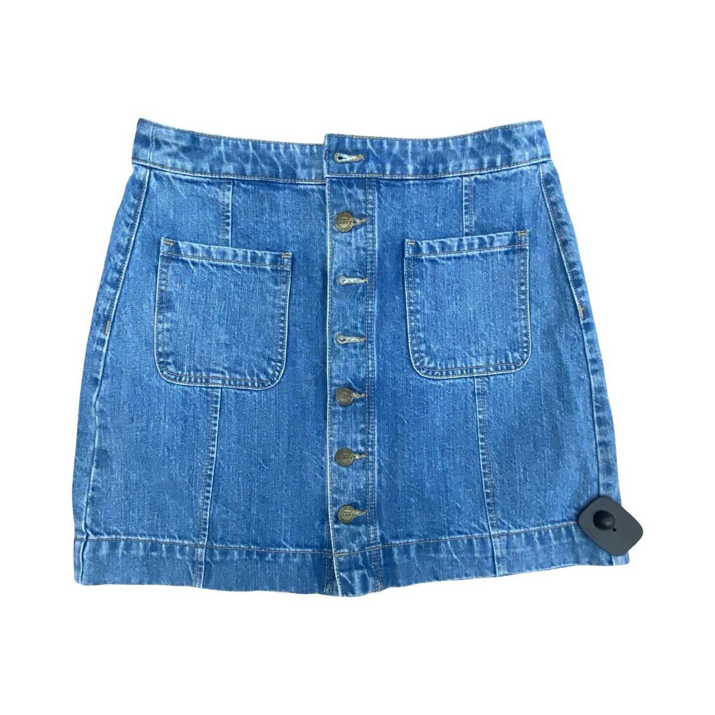 Skirt Midi By Loft In Blue Denim, Size:4