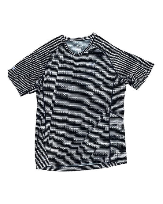 Athletic Top Ss By Nike In Black & White, Size:L