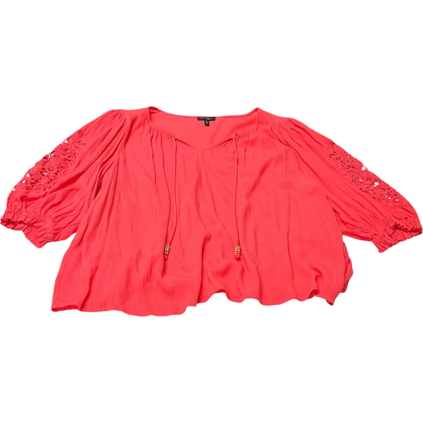 Top Short Sleeve By Jessica Simpson In Coral, Size: 2x