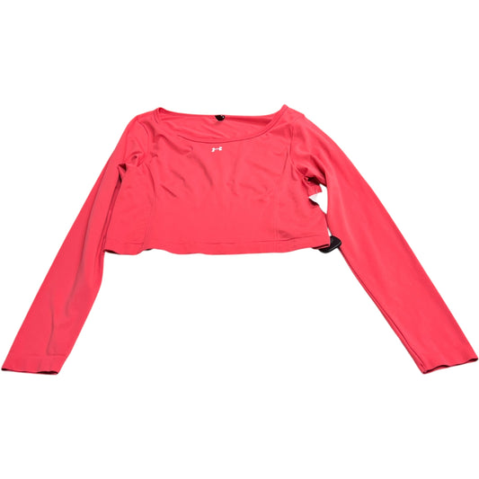 Athletic Top Long Sleeve Crewneck By Under Armour In Coral, Size: Xl