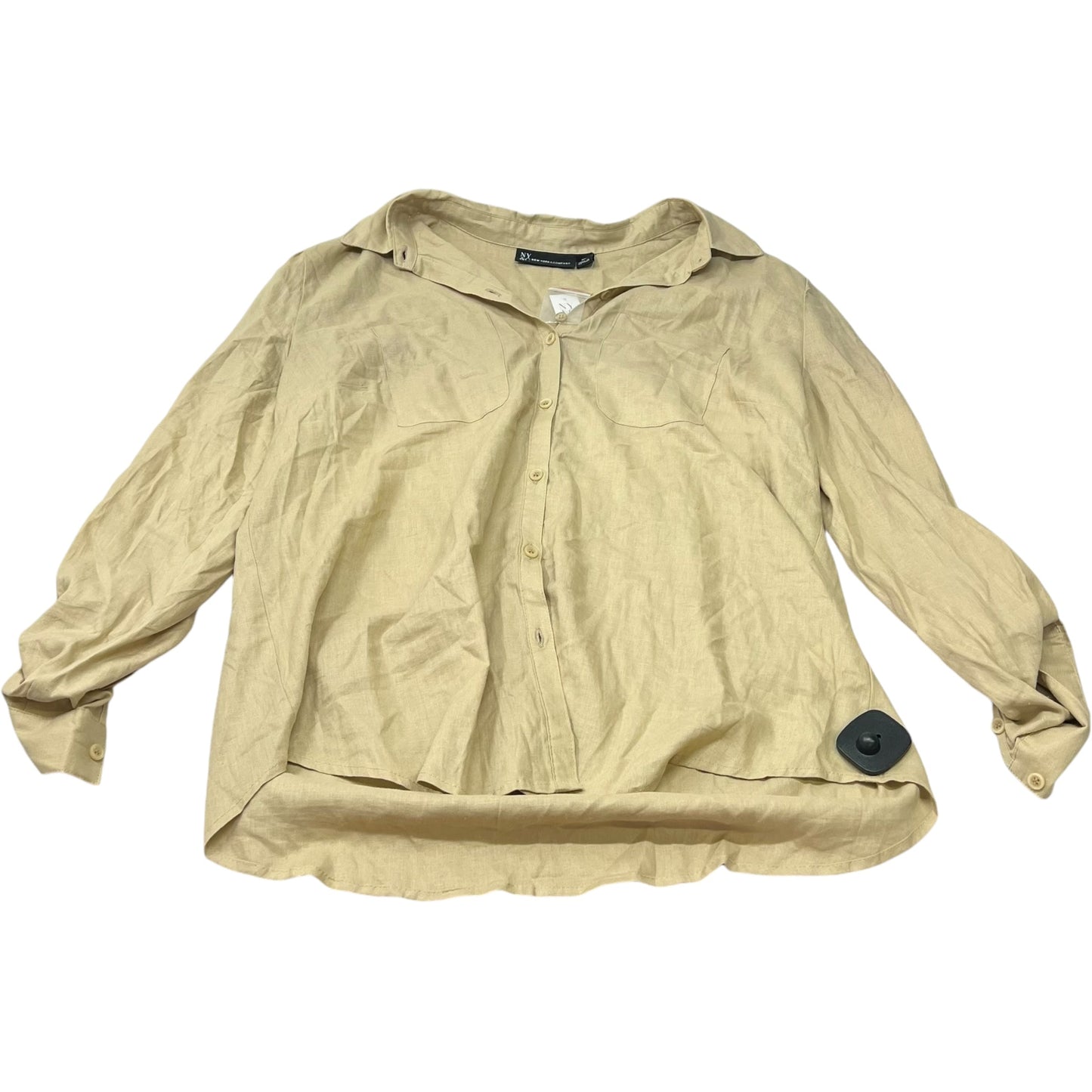 Top Long Sleeve By New York And Co In Tan, Size: Xl