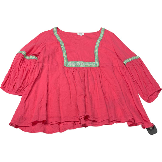 Top 3/4 Sleeve By Crown And Ivy In Pink, Size: Xl