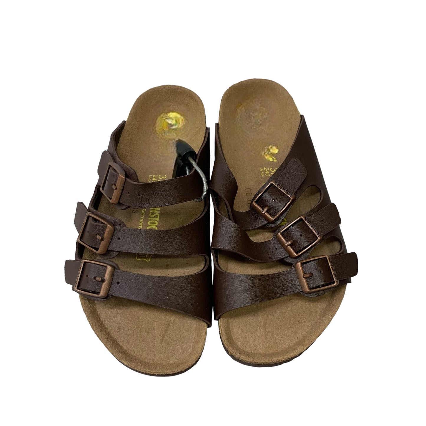 Sandals Flats By Birkenstock In Brown, Size: 6