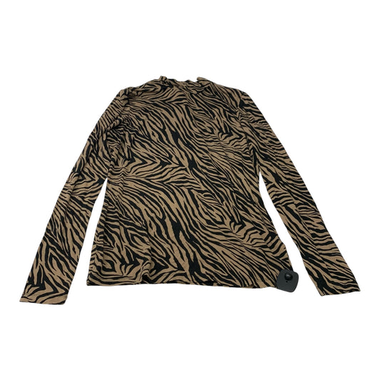 Top Long Sleeve By Liverpool In Zebra Print, Size: S