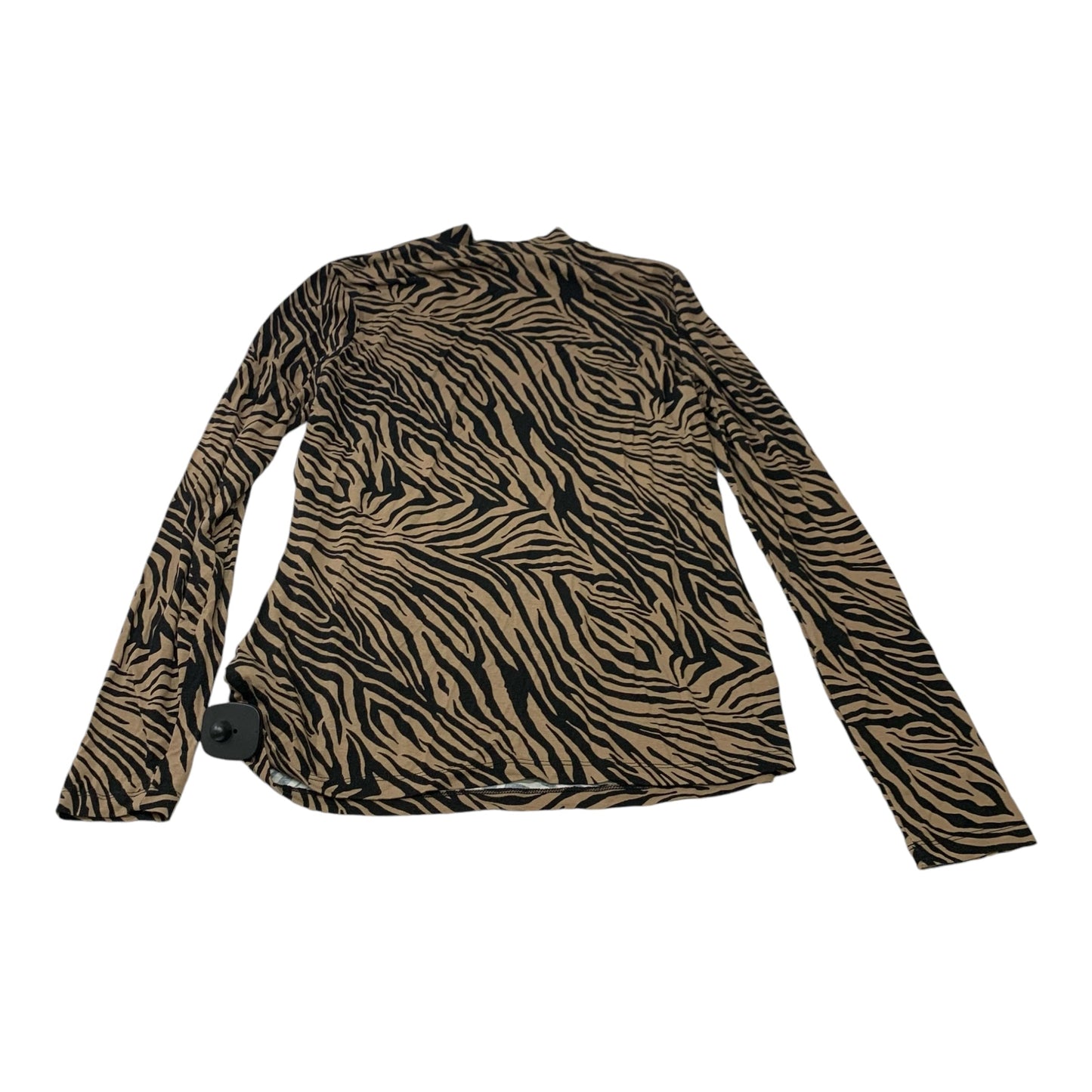 Top Long Sleeve By Liverpool In Zebra Print, Size: S