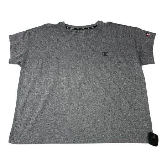 Athletic Top Short Sleeve By Champion In Grey, Size: M