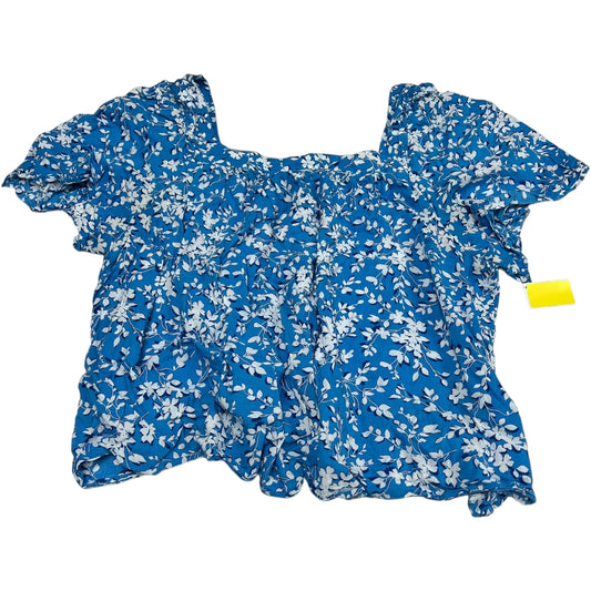 Top Short Sleeve By Draper James In Blue & White, Size: 3x