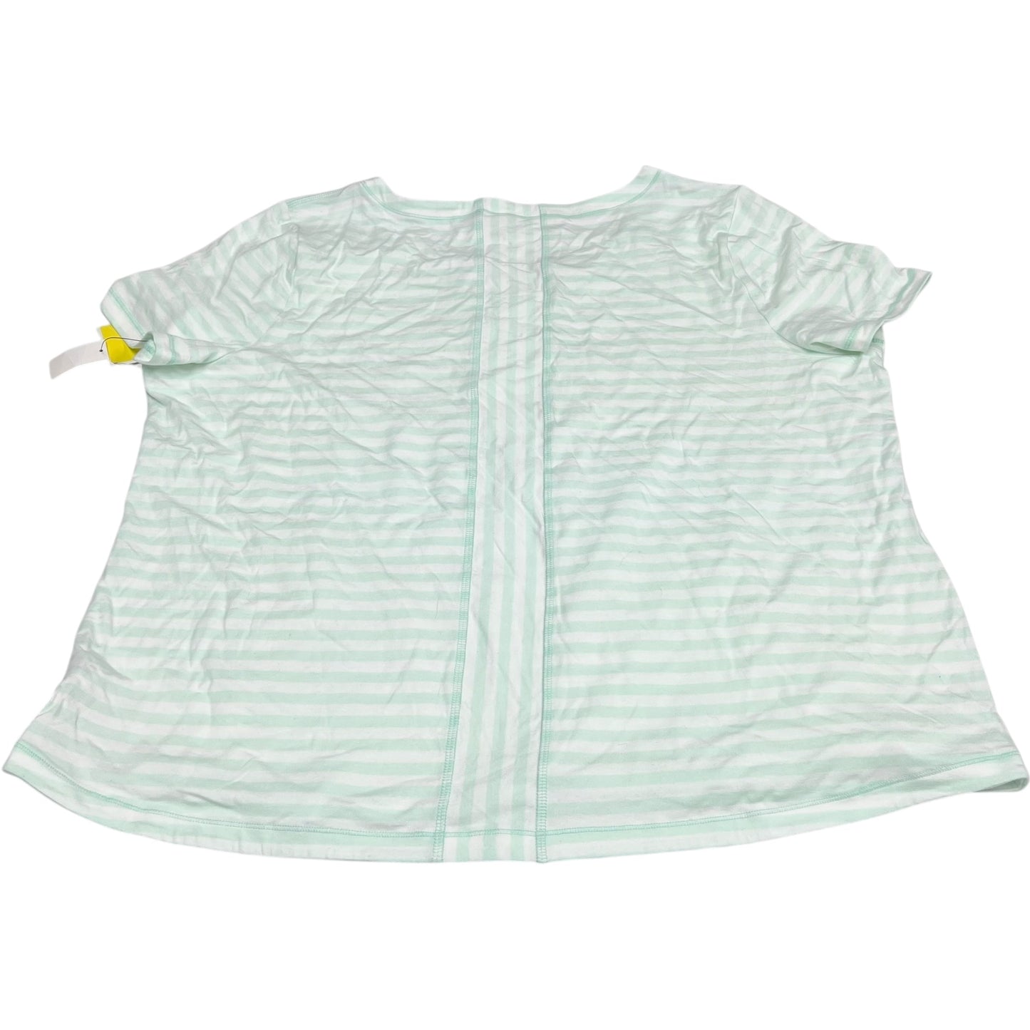 Top Short Sleeve By Talbots In Green & White, Size: 3x