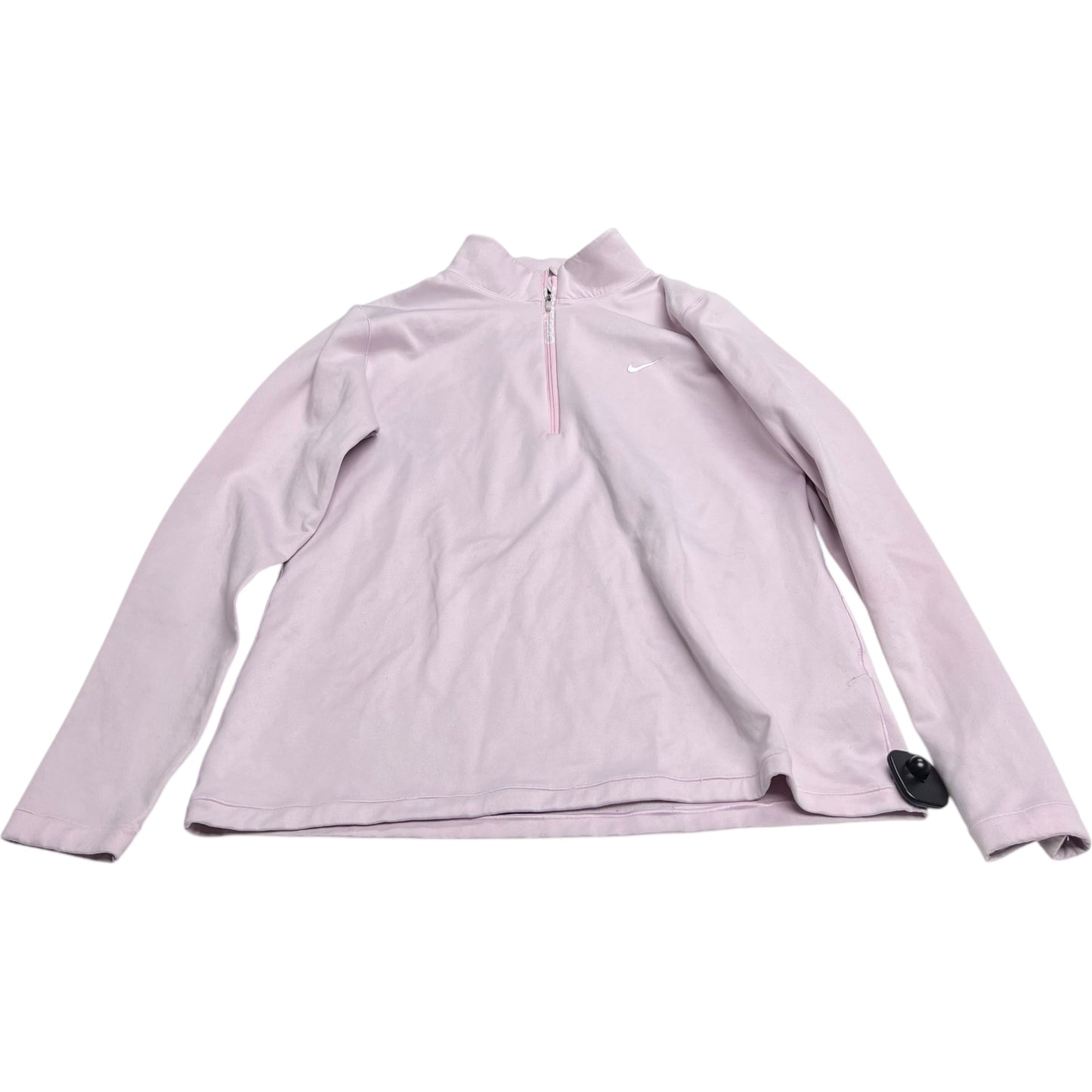 Athletic Top Long Sleeve Collar By Nike Apparel In Pink, Size: Xl