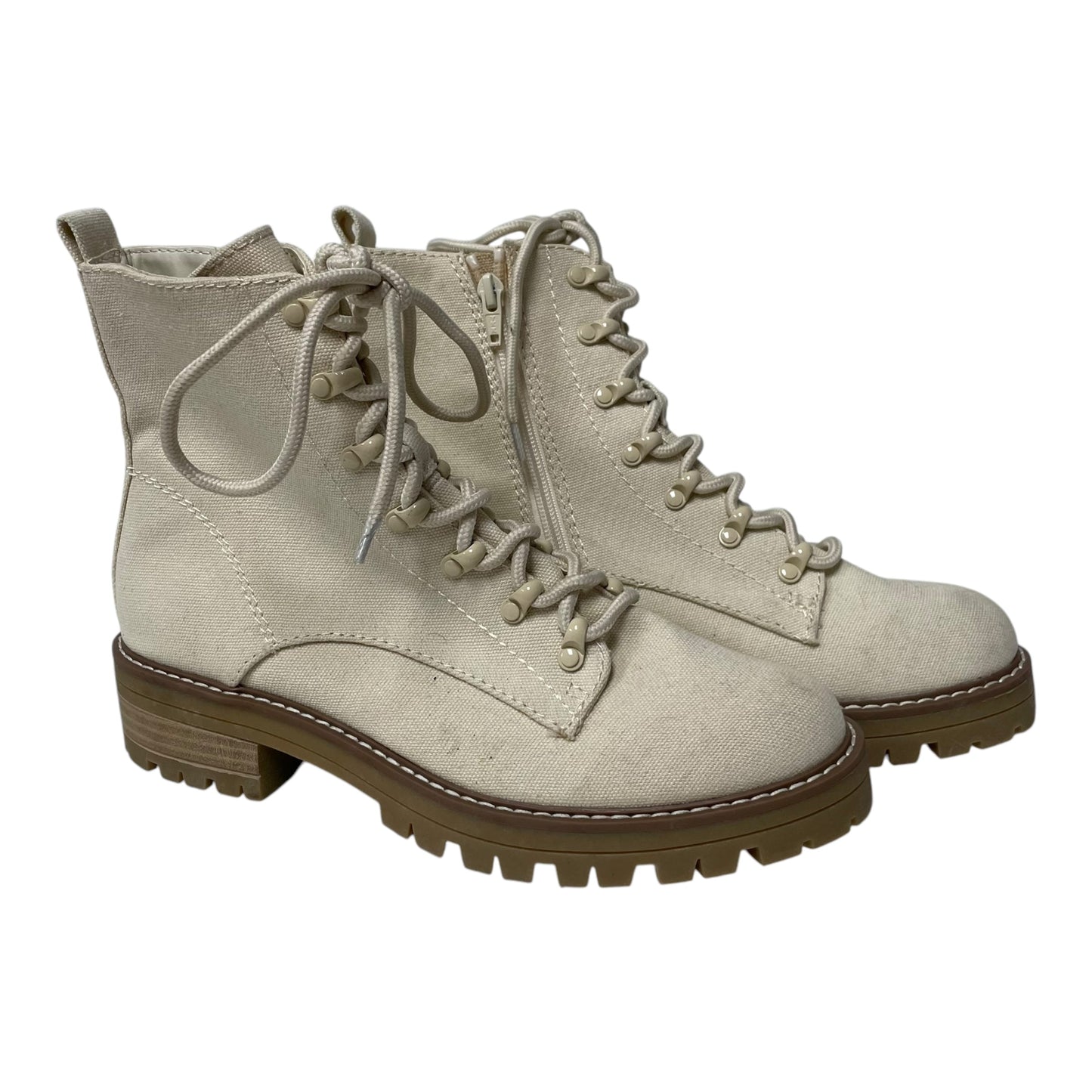 Boots Combat By Universal Thread In Cream, Size: 9.5