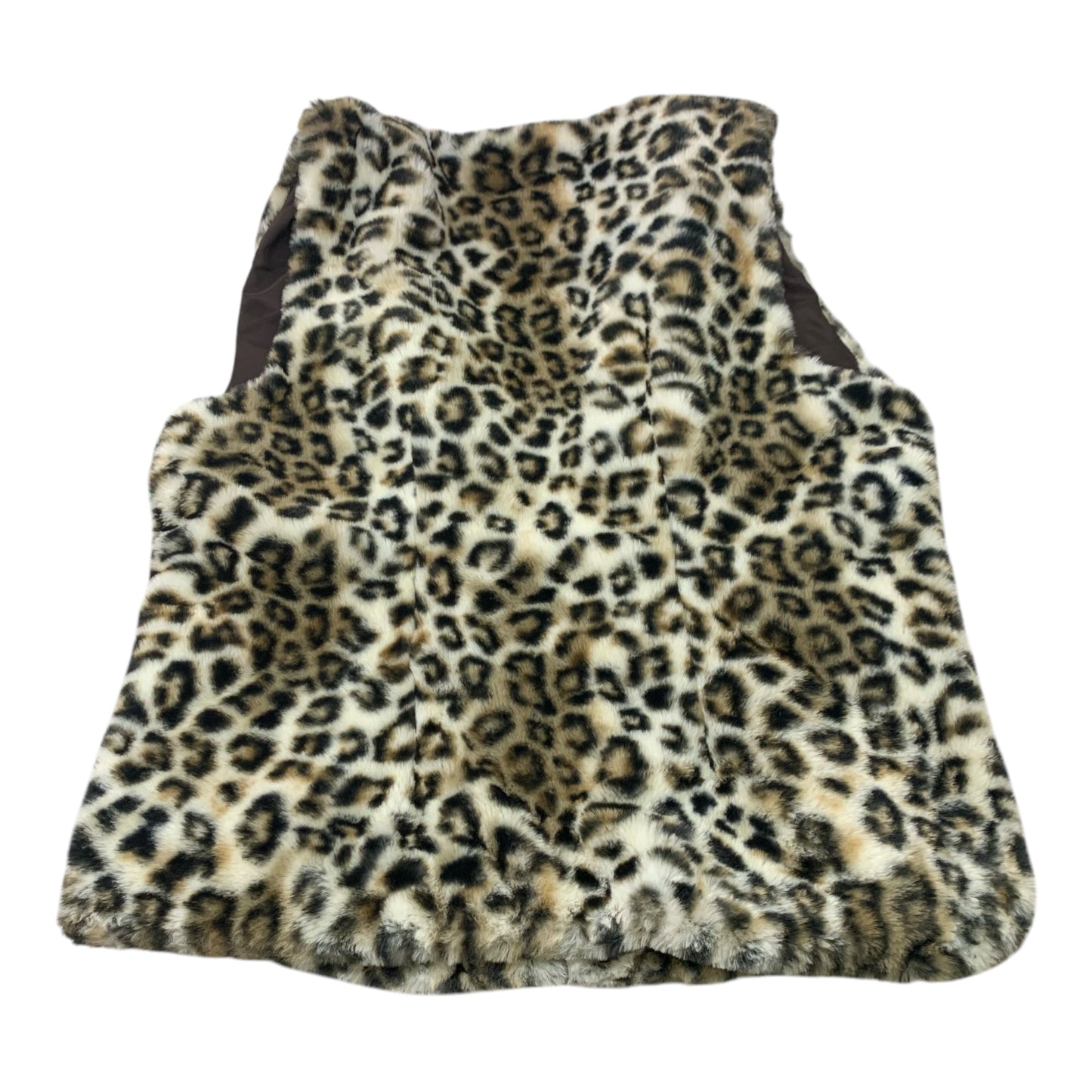 Vest Faux Fur & Sherpa By Chicos In Animal Print, Size: M