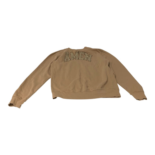 Sweatshirt Crewneck By Clothes Mentor In Tan, Size: Xl