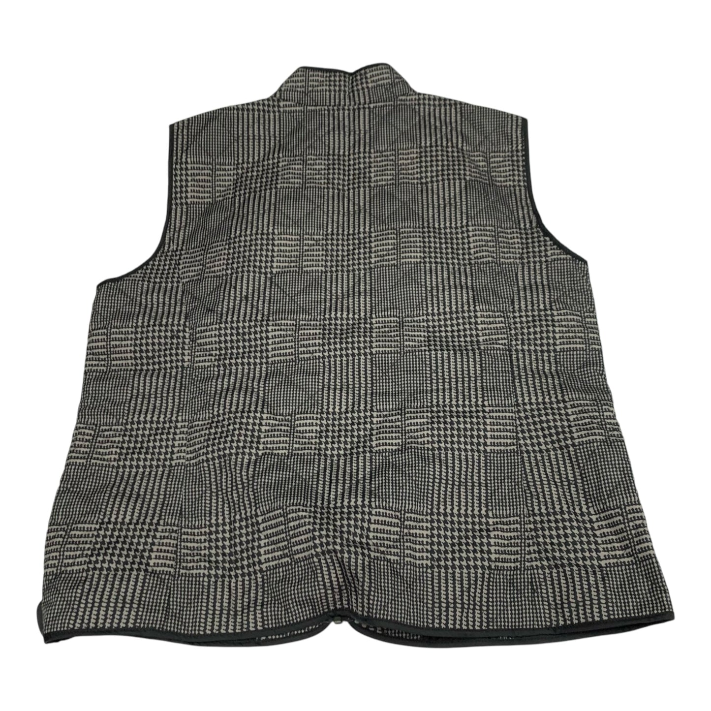 Vest Puffer & Quilted By Brooks Brothers In Black & Grey, Size: L