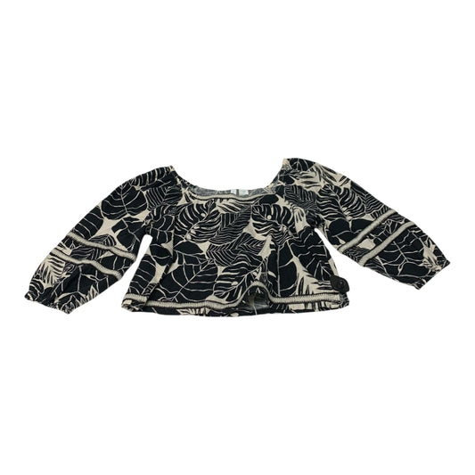 Top 3/4 Sleeve By Cynthia Rowley In Black & White, Size: M