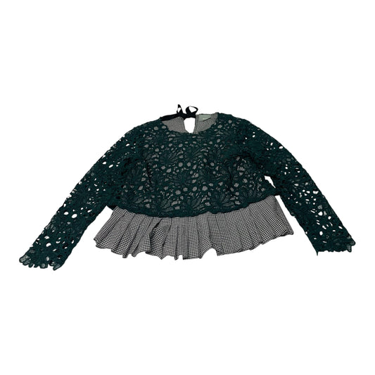 Top Long Sleeve By Maeve In Black & Green, Size: Xl