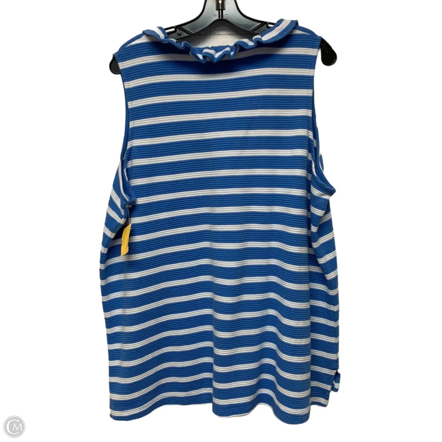 Top Sleeveless By Crown And Ivy In Blue & White, Size: Xxl