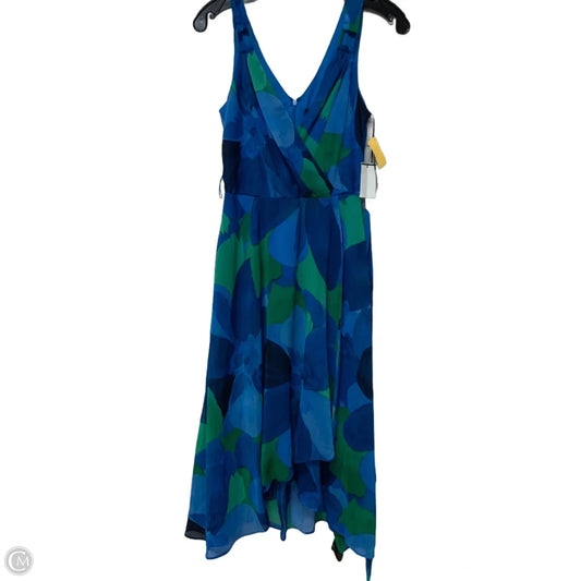 Dress Casual Midi By Dkny In Blue & Green, Size: Xs