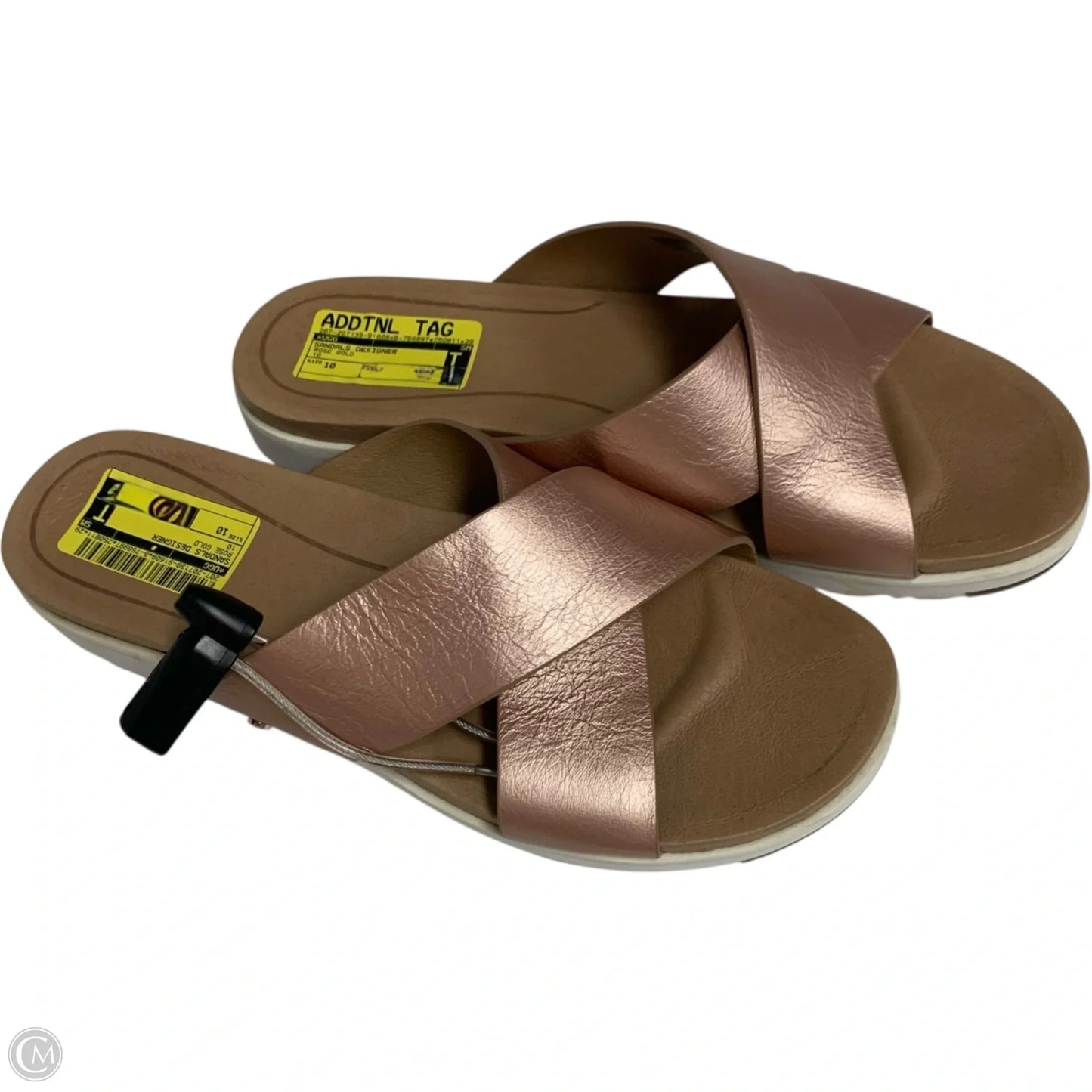 Sandals Designer By Ugg In Rose Gold, Size: 10