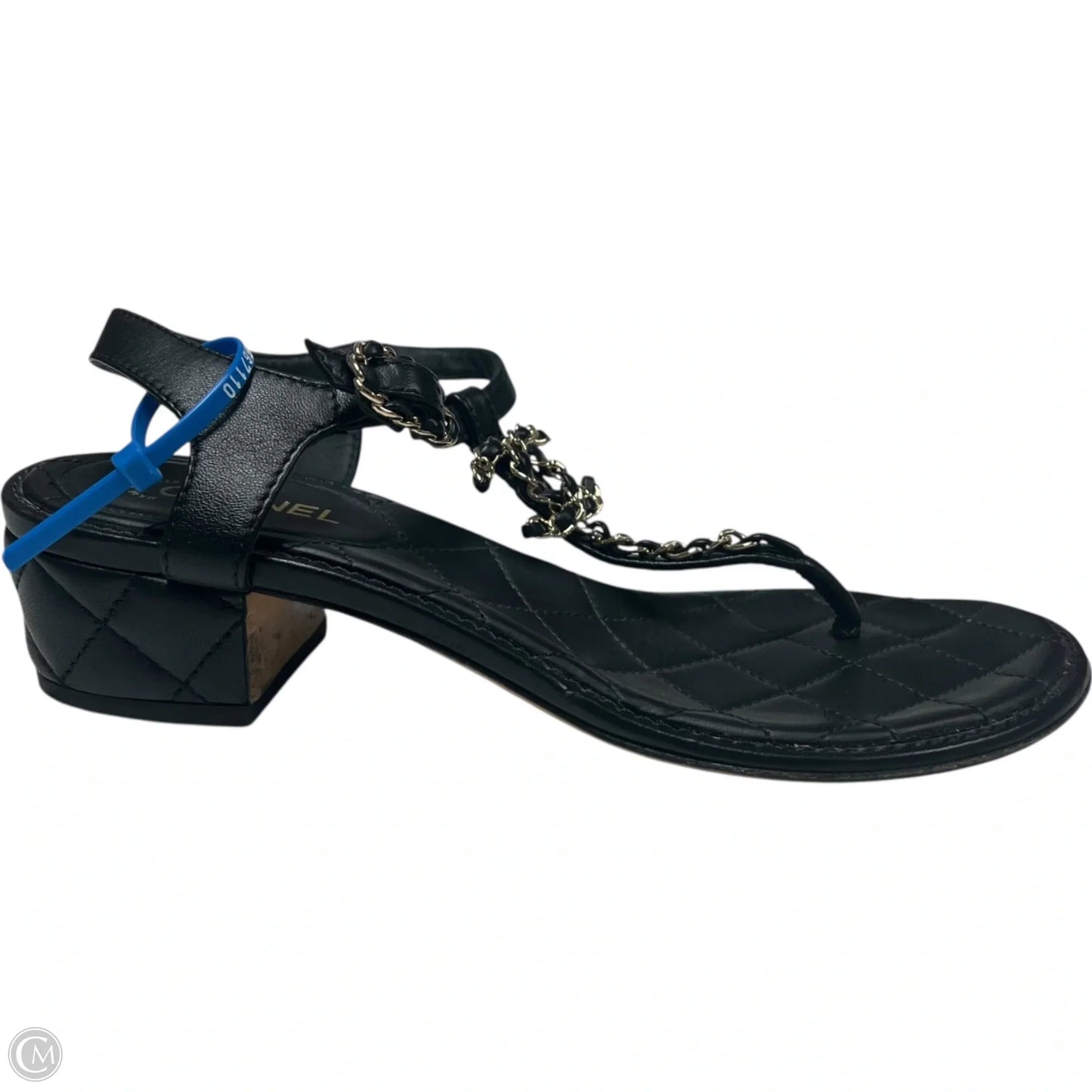 Sandals Luxury Designer By Chanel In Black, Size: 6