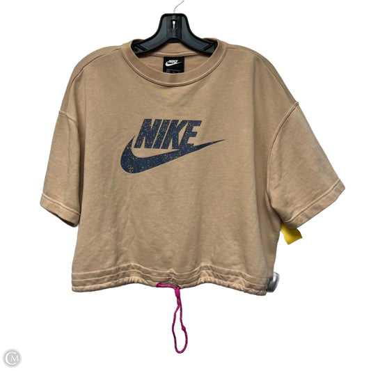Athletic Top Short Sleeve By Nike Apparel In Tan, Size: Xl