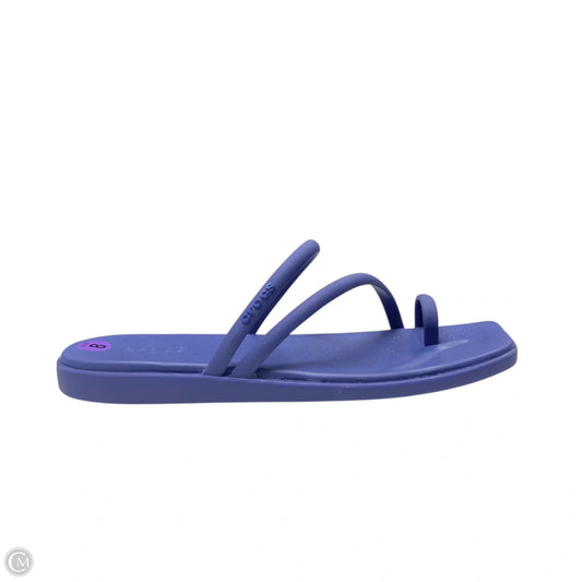 Sandals Flats By Crocs In Blue, Size: 8