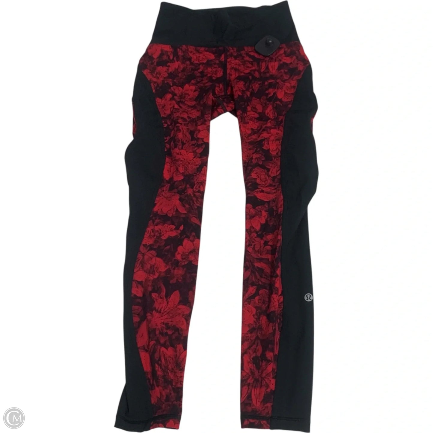 Athletic Leggings By Lululemon In Black & Red, Size: S