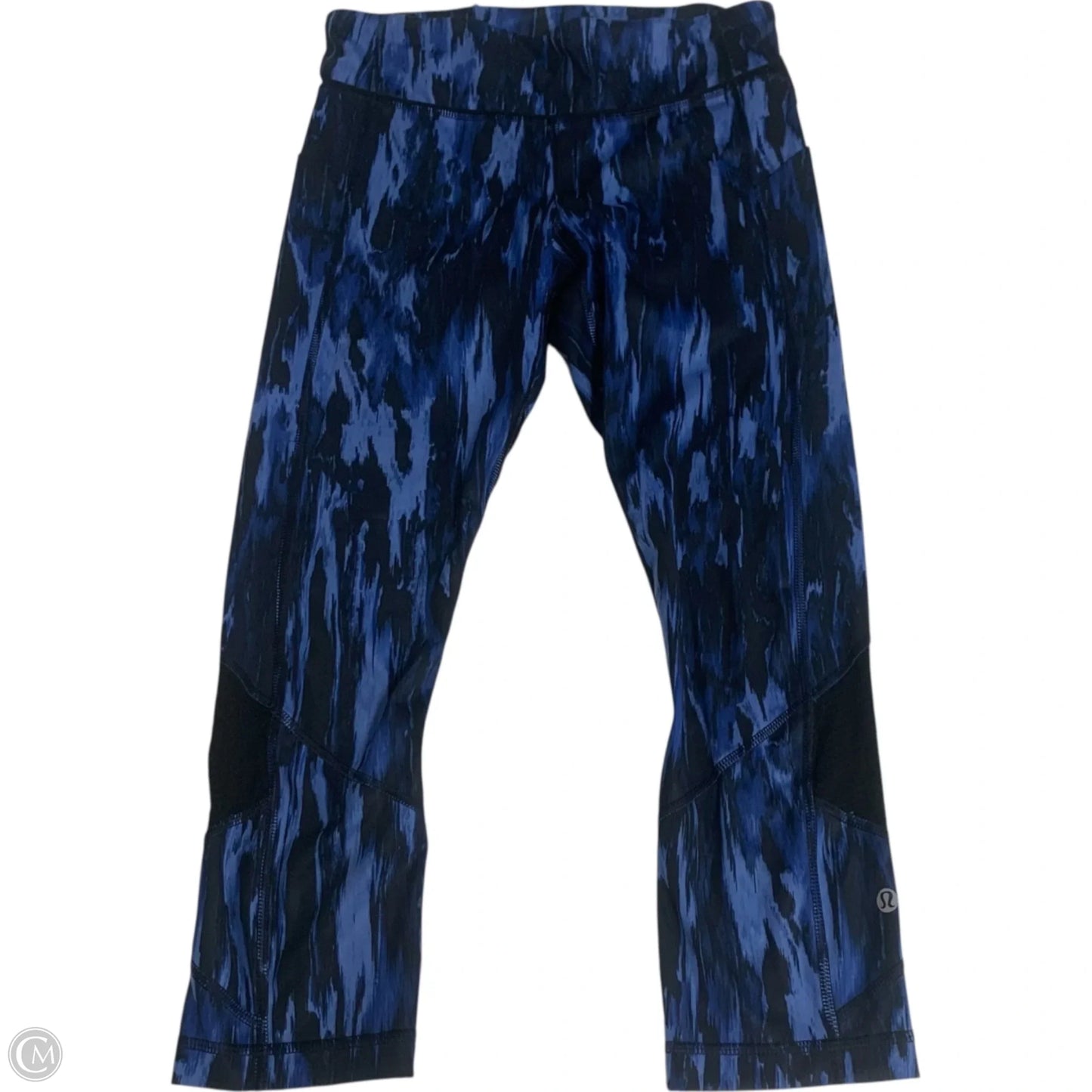 Athletic Leggings Capris By Lululemon In Black & Blue, Size: S