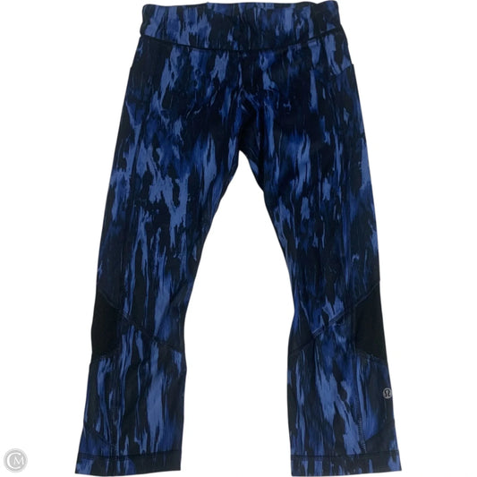 Athletic Leggings Capris By Lululemon In Black & Blue, Size: S