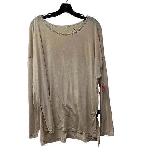Athletic Top Long Sleeve Crewneck By Nike Apparel In Tan, Size: Xxl