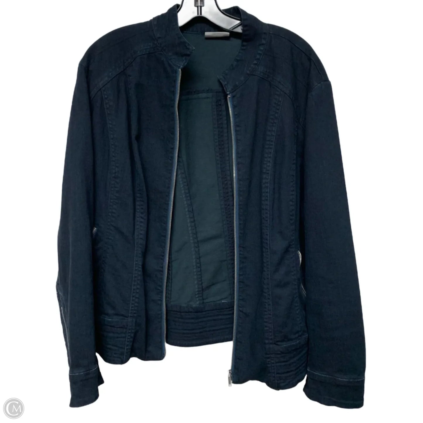 Jacket Denim By Chicos In Navy, Size: Xl