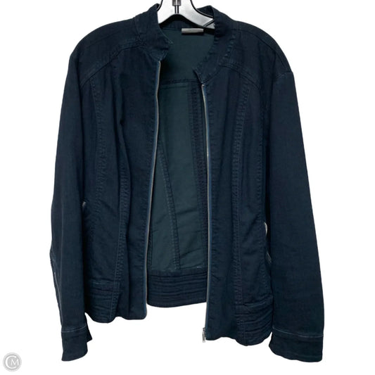 Jacket Denim By Chicos In Navy, Size: Xl