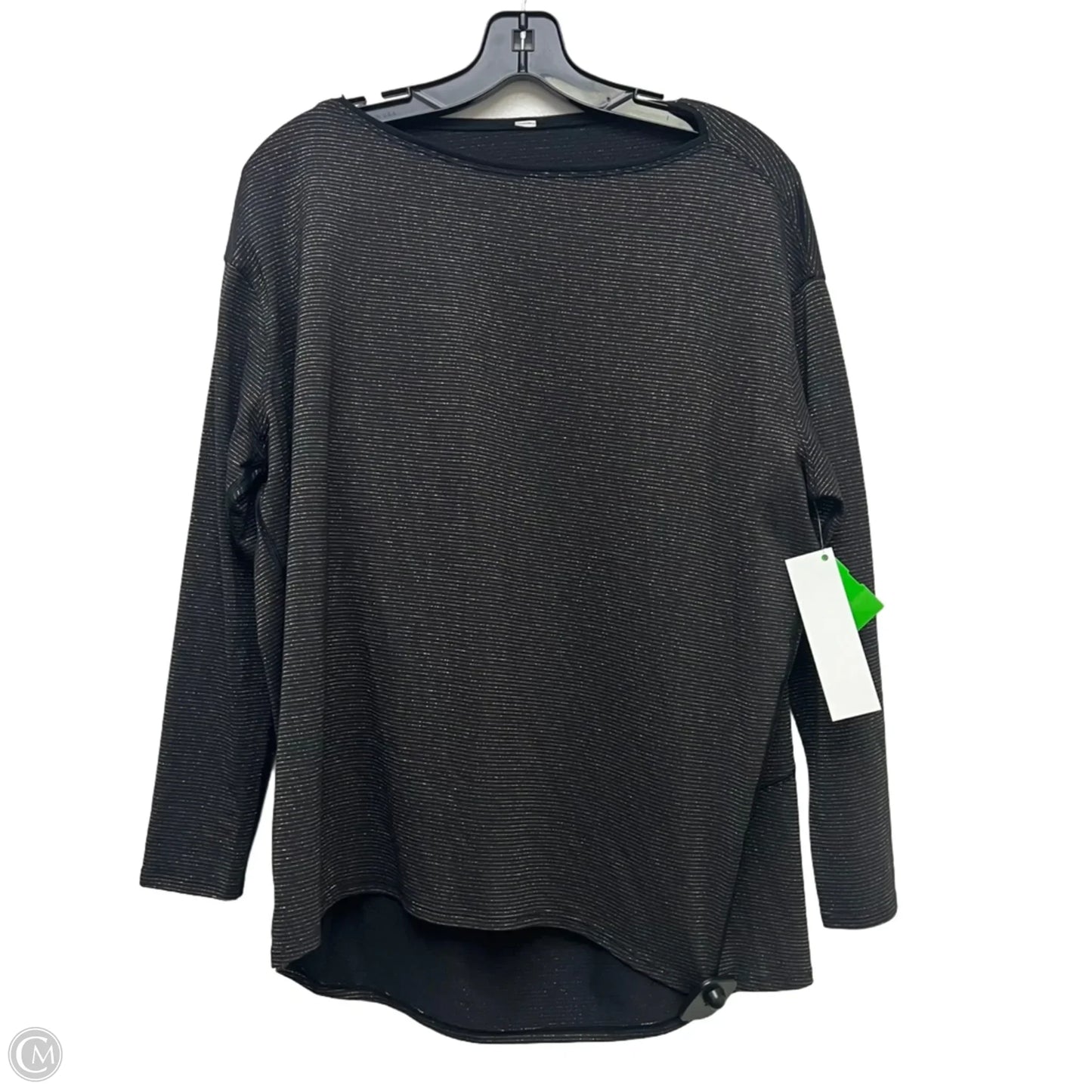 Athletic Top Long Sleeve Crewneck By Lululemon In Black & Gold, Size: L