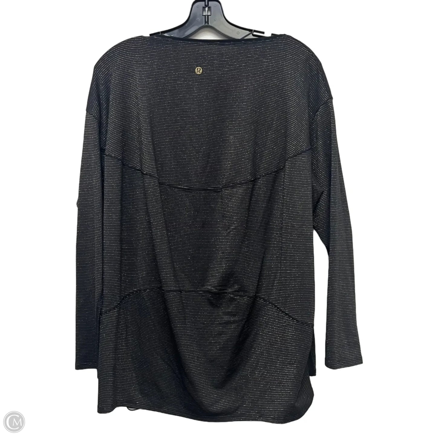 Athletic Top Long Sleeve Crewneck By Lululemon In Black & Gold, Size: L