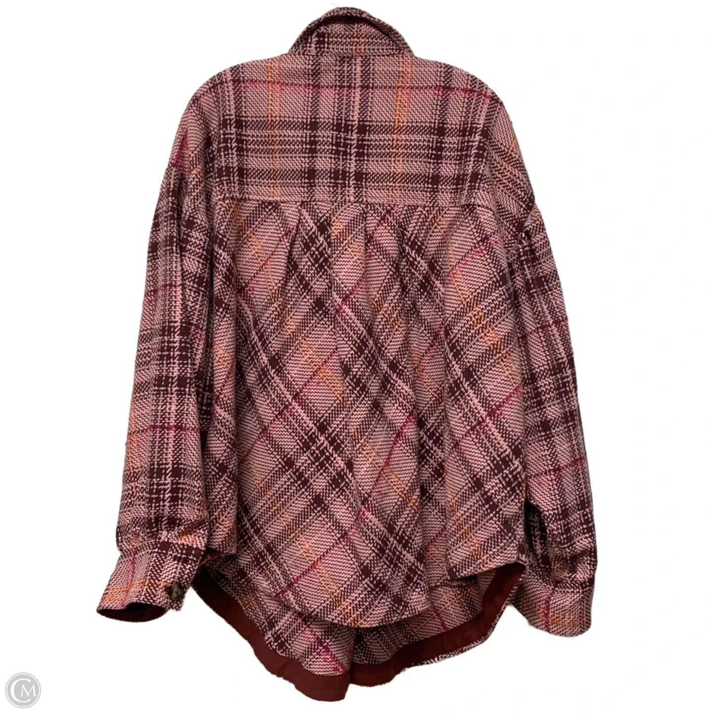 Jacket Shirt By Anthropologie In Pink & Red, Size: 3x