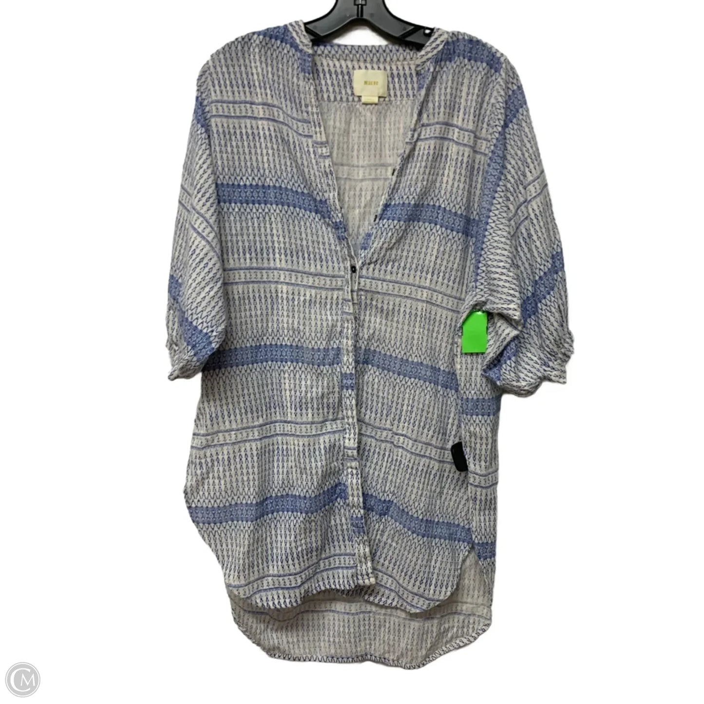 Tunic 3/4 Sleeve By Maeve In Blue & White, Size: Xs