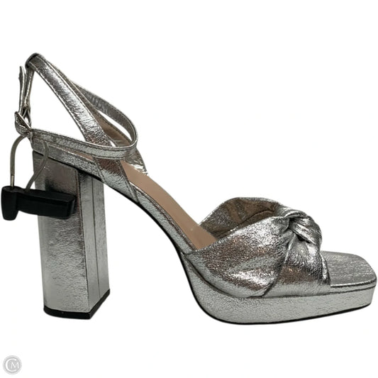 Sandals Heels Block By Mia In Silver, Size: 10