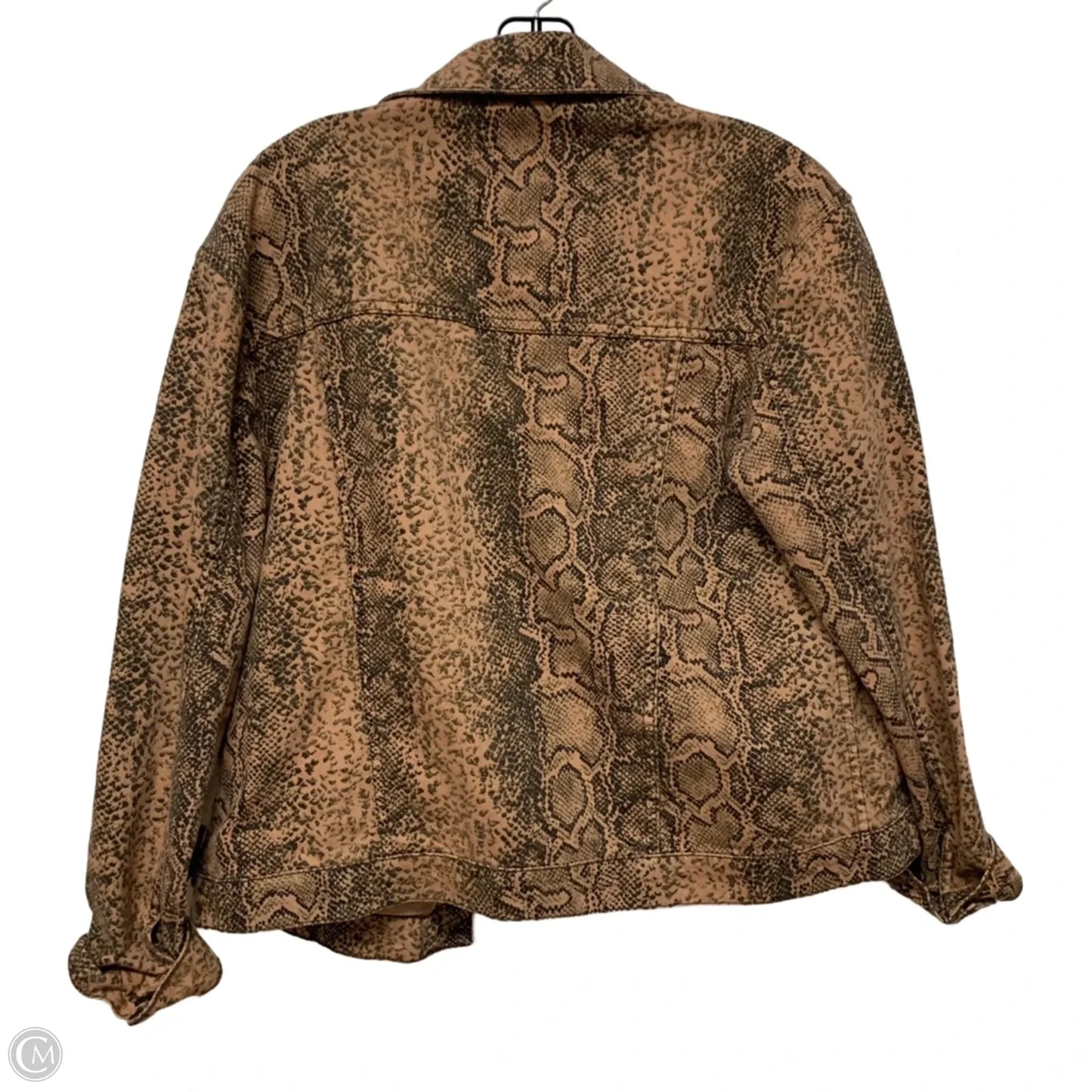 Jacket Denim By Free People In Snakeskin Print, Size: L