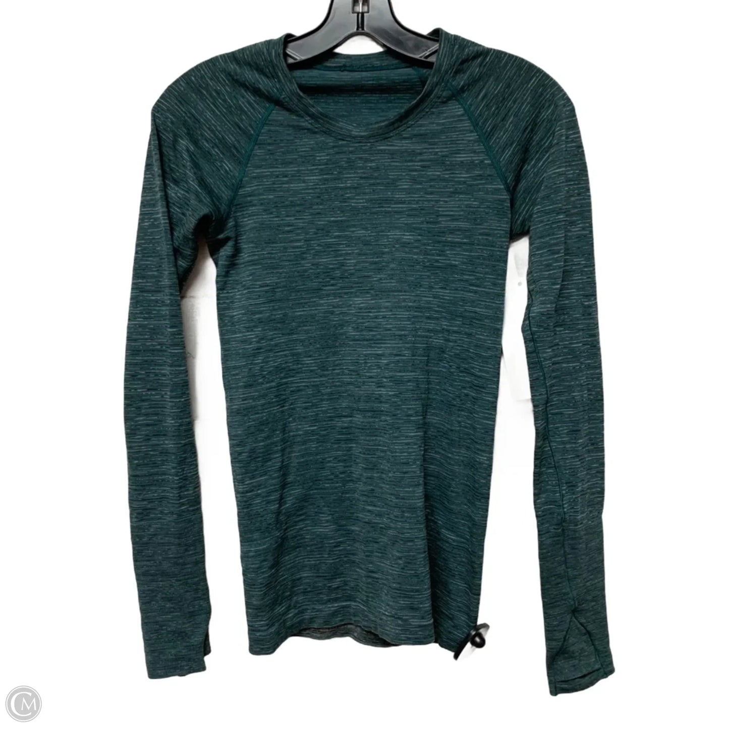 Athletic Top Long Sleeve Crewneck By Lululemon In Green & Grey, Size: S