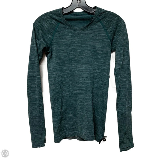 Athletic Top Long Sleeve Crewneck By Lululemon In Green & Grey, Size: S